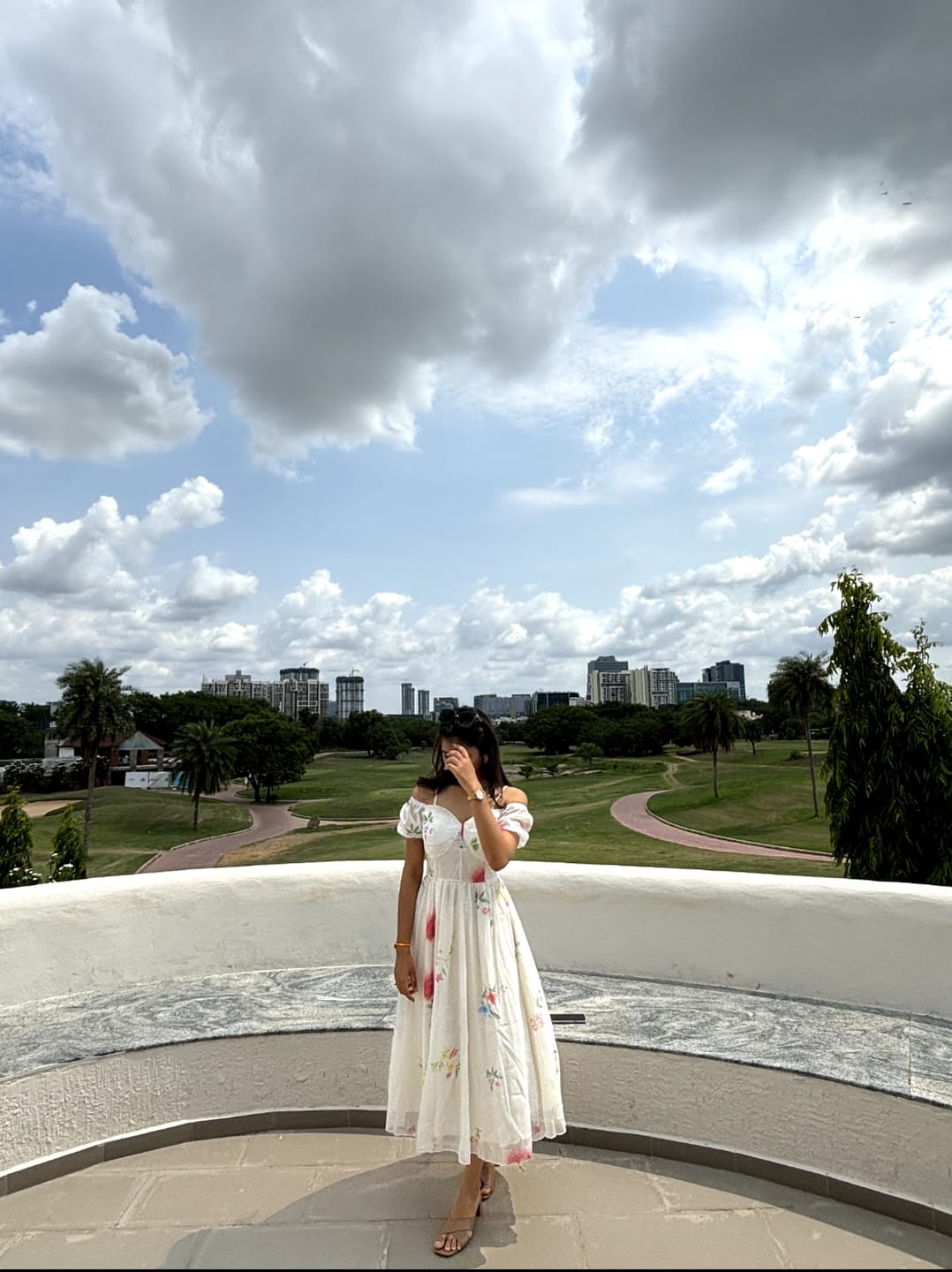 Customer photo review of Disa Floral Midi Dress in Ivory