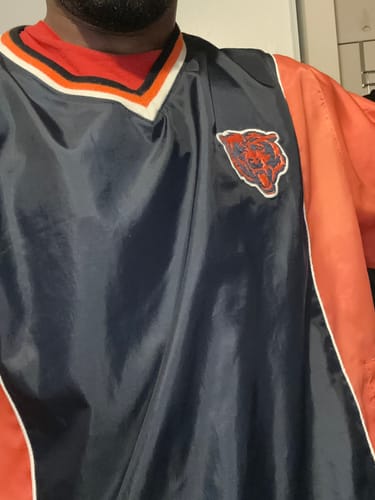 Customer photo review of Chicago Bears Jacket Mens 2XL Blue NFL Pullover Windbreaker