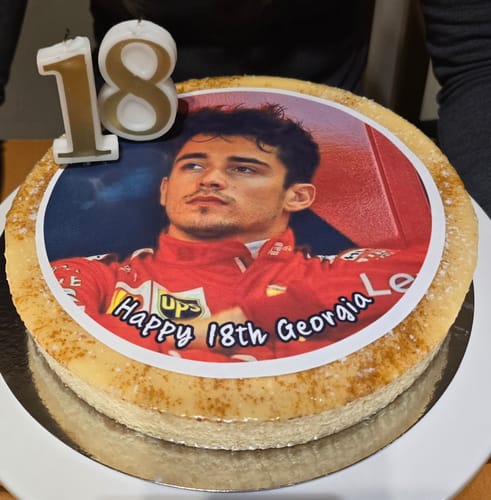 Customer photo review of 20 cm Pre-cut Circle Custom Edible Icing Image