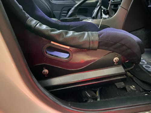 Customer photo review of Leather Bucket Seat Side Thigh Protector