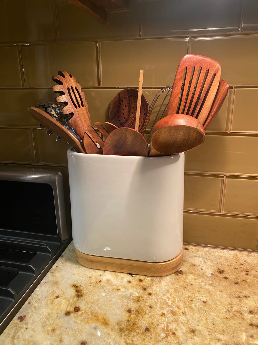 Customer photo review of 10 Piece Teak Wooden Utensil Set
