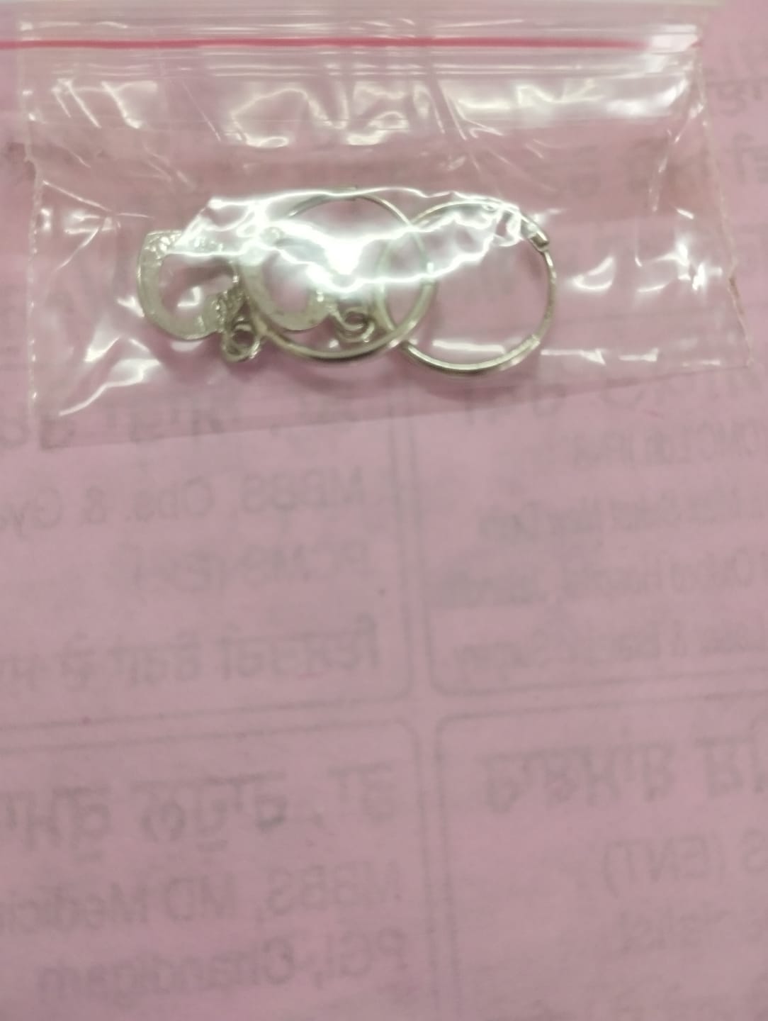 Customer photo review of Silver Aqua Blue Crystal Earrings
