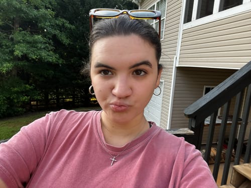 Customer photo review of Cassie Hoop Clip On Earrings in Silver