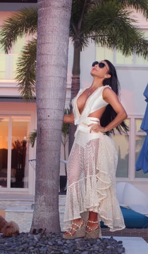 Customer photo review of Sexy See-through Mesh Lace Resort Beach Skirt