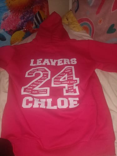 Customer photo review of Personalised 2024  School College Leavers Hoody