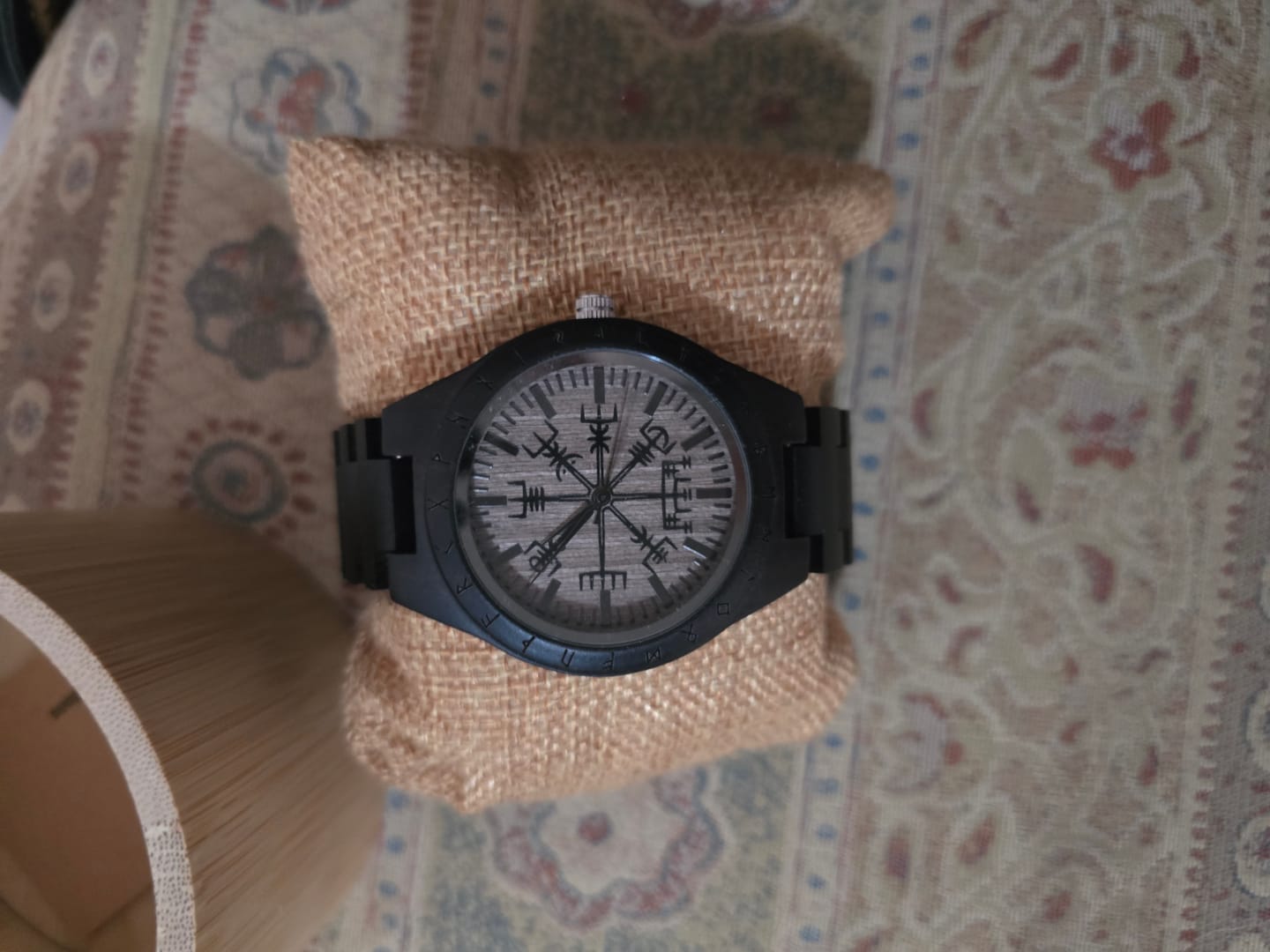 Customer photo review of Personalized Viking Black Compass Vegvisir Handmade Wooden Watch