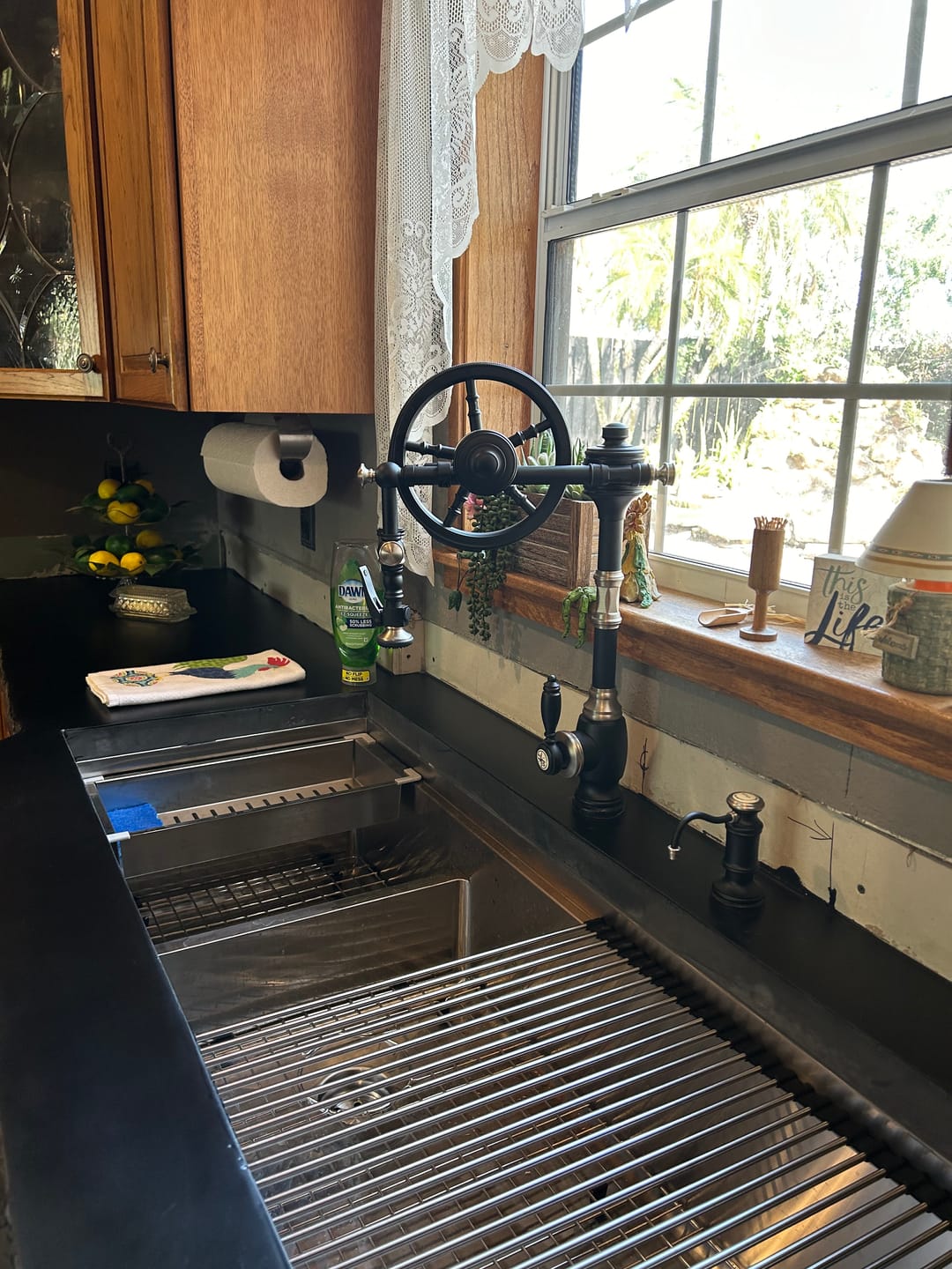 Customer photo review of 46" Undermount Workstation Sink – 16 Gauge Stainless Steel Double Bowl – Reversible – Seamless Drain (5LD46c)