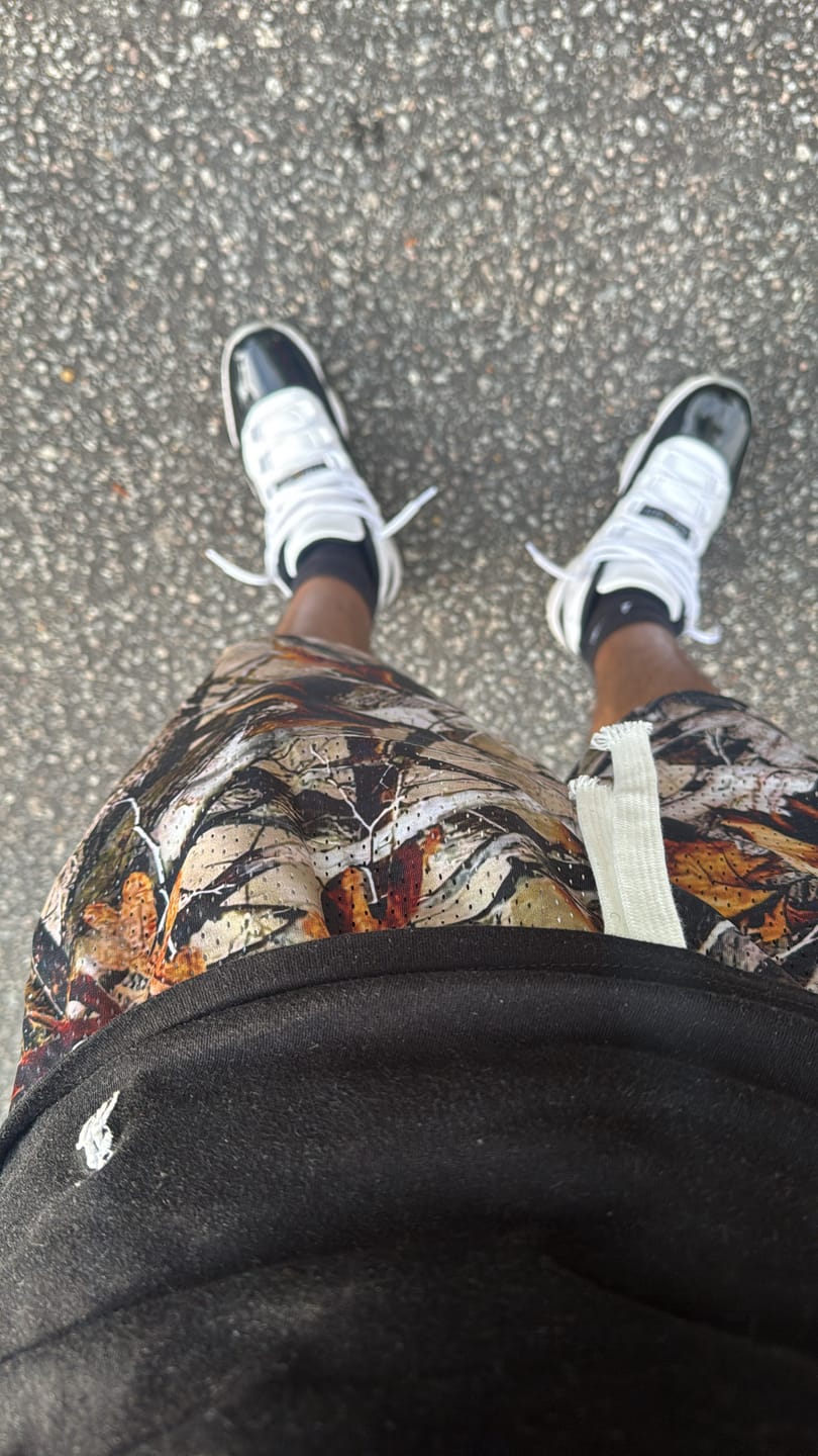 Customer photo review of Woodland Camo Mesh Shorts