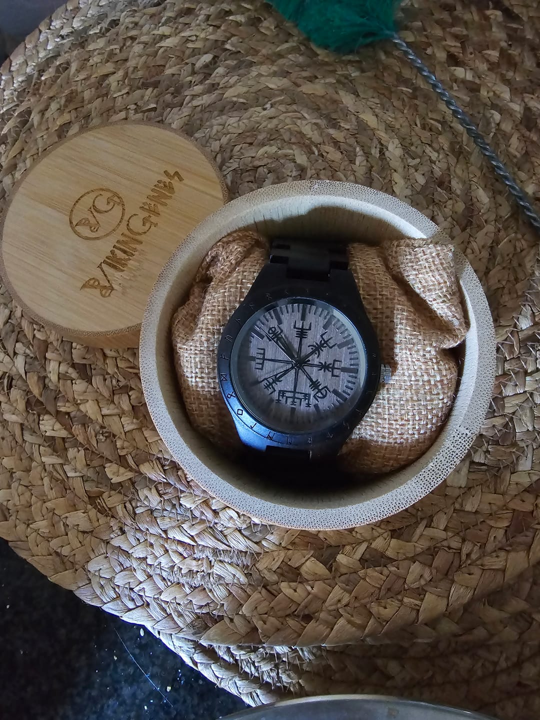 Customer photo review of Personalized Viking Black Compass Vegvisir Handmade Wooden Watch