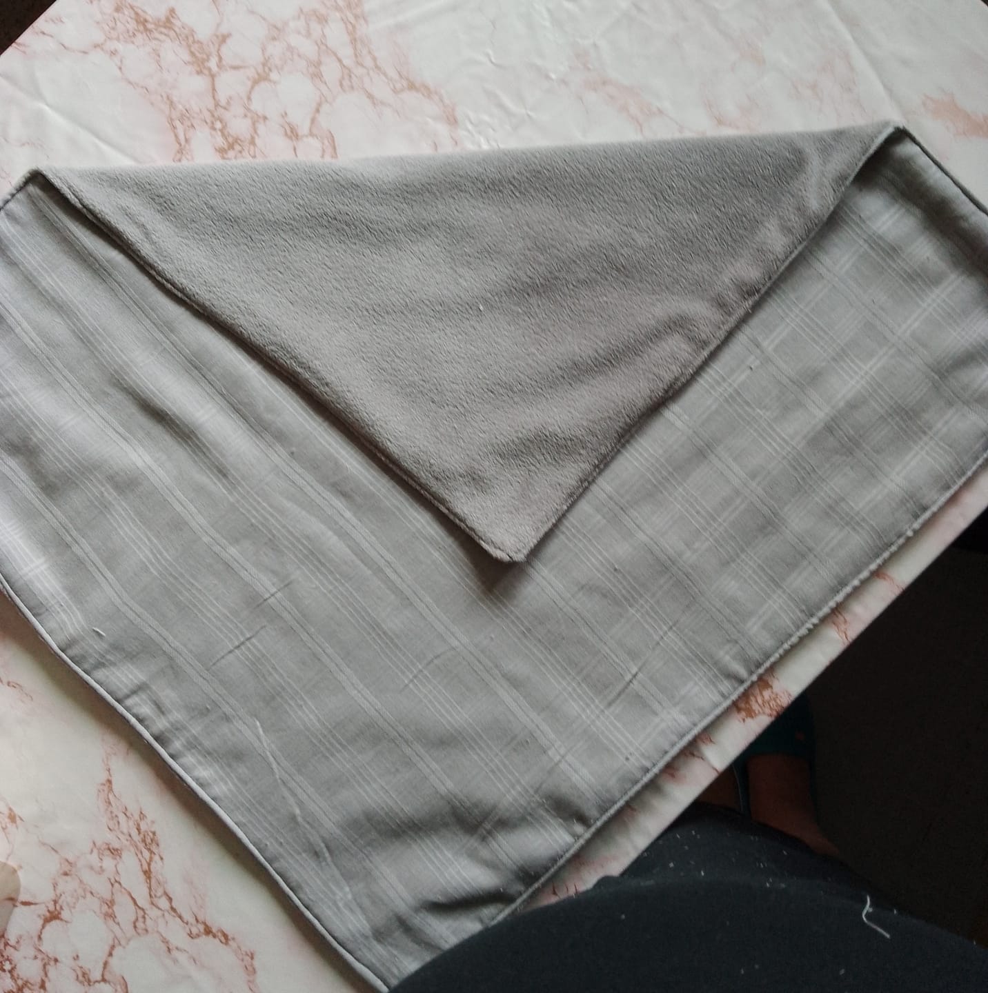 Customer photo review of Grey Checkered Muslin Fabric