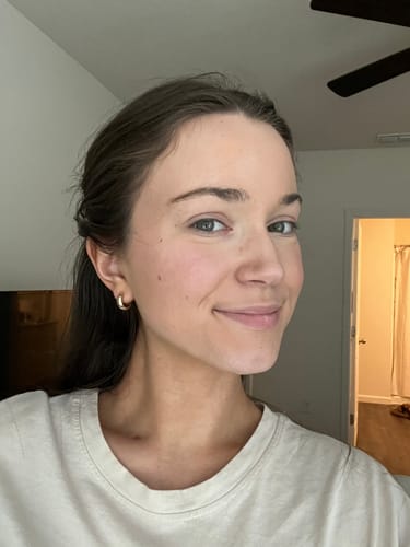 Customer photo review of Simple Huggie Clip On Earrings in Gold
