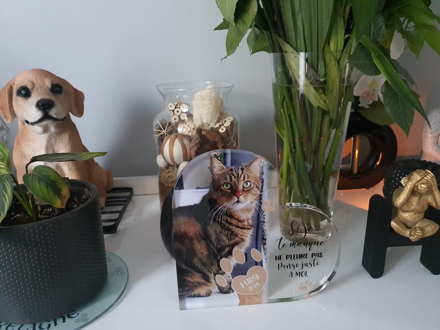 Customer photo review of Si je te manque - Cœur en verre personnalisé