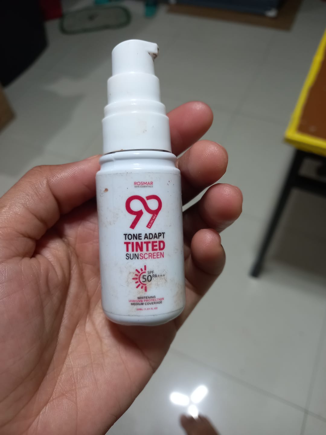 Customer photo review of ROSMAR 99 SKINCARE TONE ADAPT TINTED SUNSCREEN