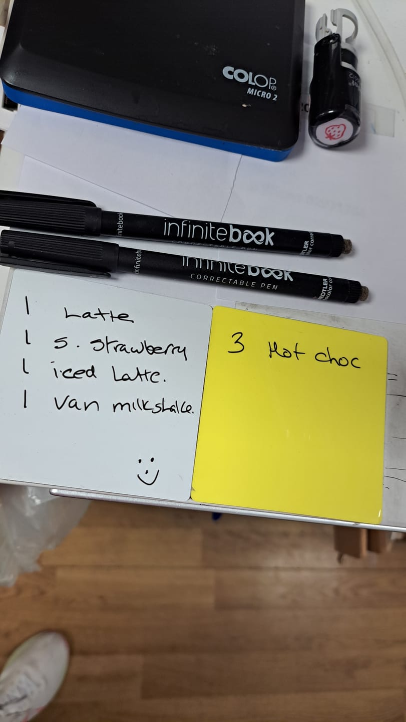 Customer photo review of Colored Reusable Sticky Notes