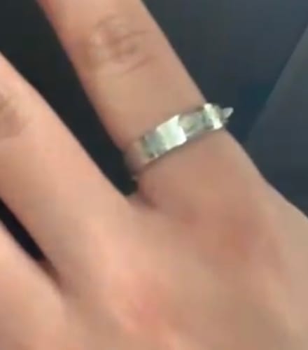 Customer photo review of "With Hardship Comes Ease" Ring