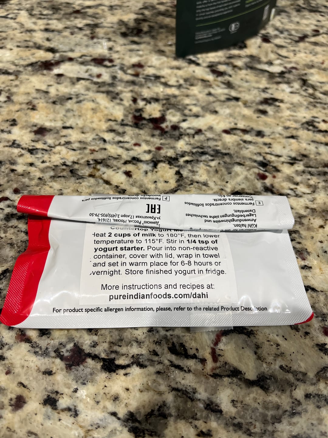 Customer photo review of Indian Style Yogurt (Dahi) Culture - YO-MIX 900 LYO 50 DCU
