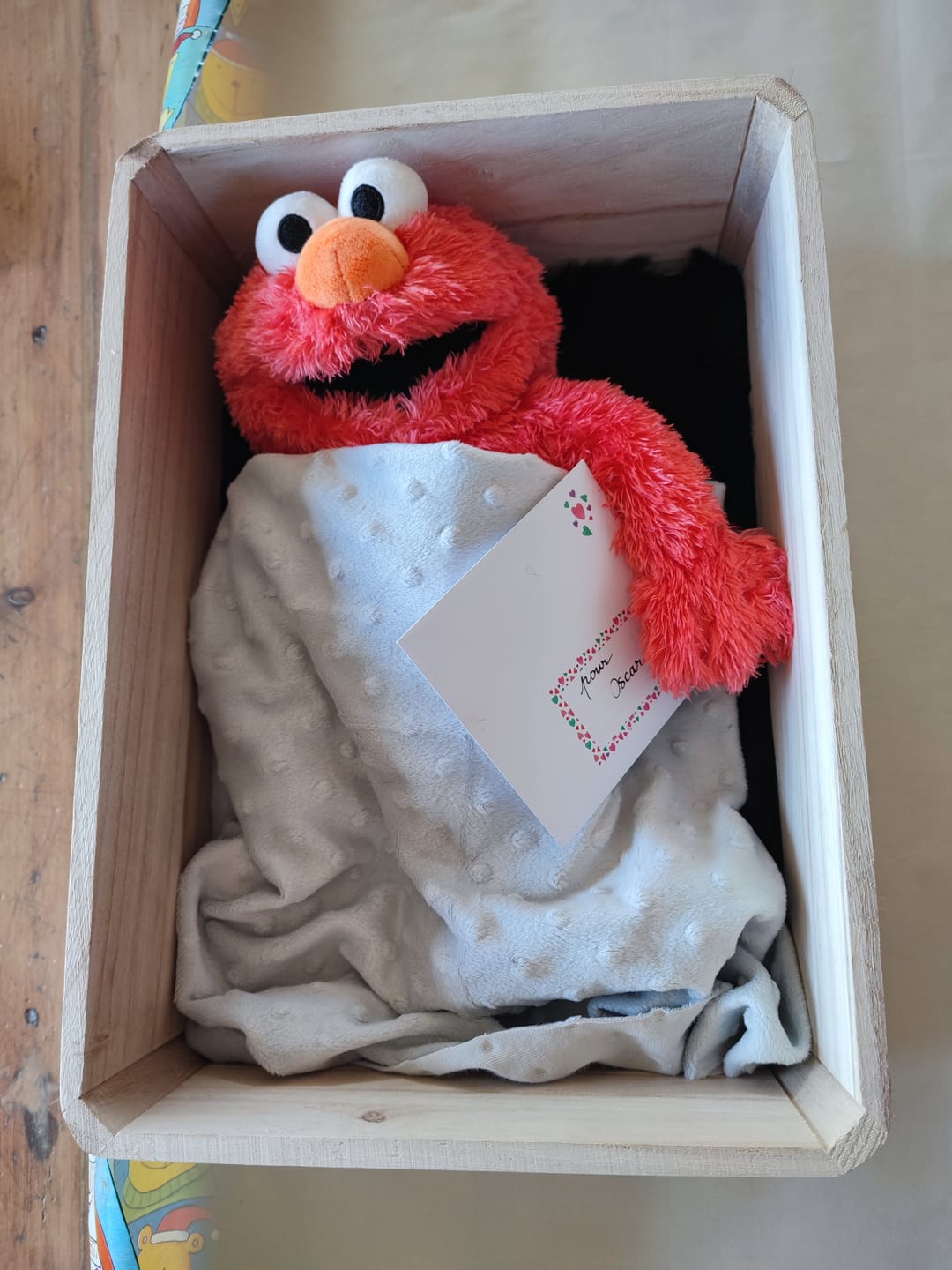 Customer photo review of Elmo Marionnette Sesame Street