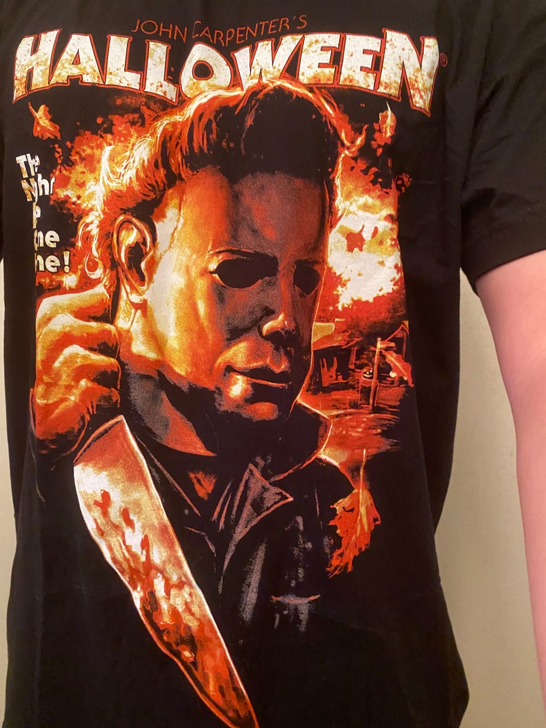 Customer photo review of Halloween Neighborhood Creep T-Shirt