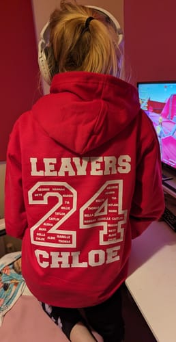 Customer photo review of Personalised 2024  School College Leavers Hoody