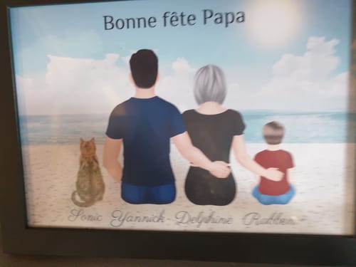 Customer photo review of Affiche Personnalisée - Famille Papa Maman Enfants & Animaux