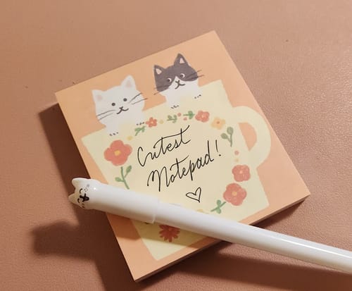 Customer photo review of Furukawashiko 4 Designs Memo Pad - Cat