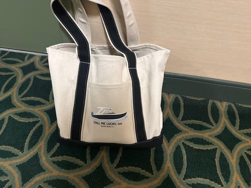 Customer photo review of Custom Boat Tote Bags