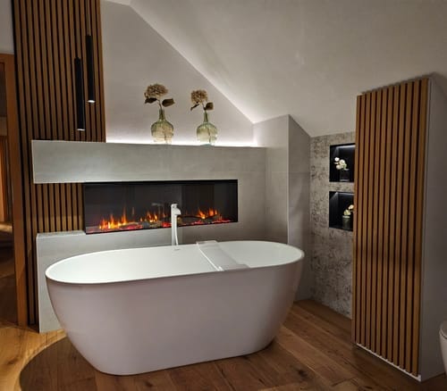 Customer photo review of Wooden Wall Panel | Natural Oak Grey Felt | Premium 3-sided Wood Veneer