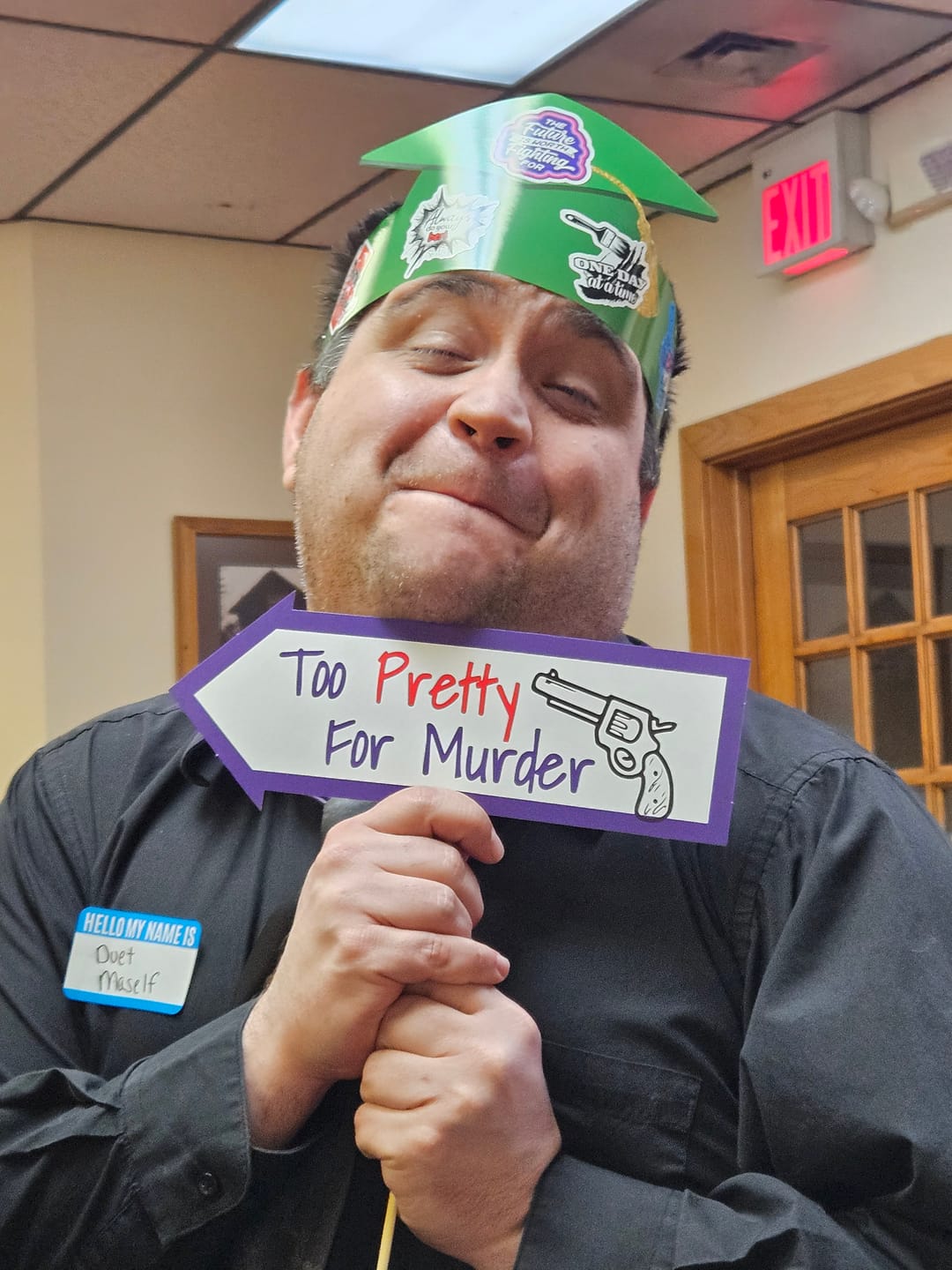 Customer photo review of "A Graduation to Die For" Murder Mystery Game Kit - Themed Party Fun