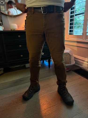Customer photo review of FX-1 All Day Pants Whiskey