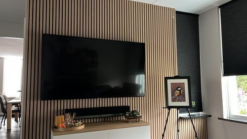 Customer photo review of Akustikpaneele Natürliche Eiche mit Filz Grau - 240 cm x 60 cm