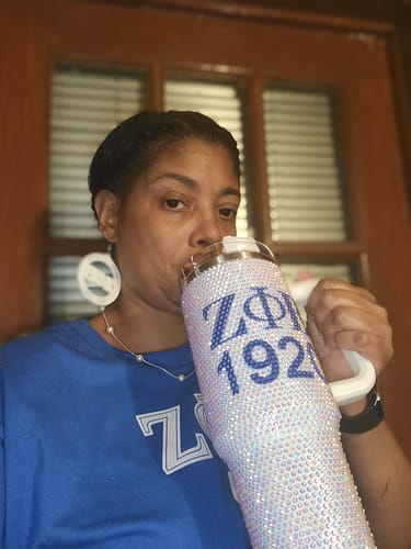 Customer photo review of Zeta Sorority Bling Tumbler