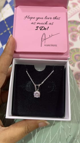 Customer photo review of Anushka Sharma Silver Zircon Pendant with Link Chain