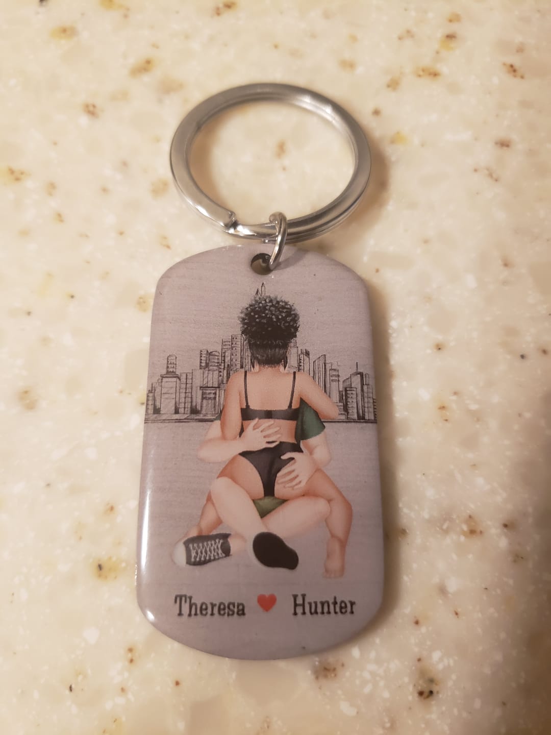 Customer photo review of Drive Safe - Perfect Gift For Couples - Personalized Engraved Stainless Steel Keychain