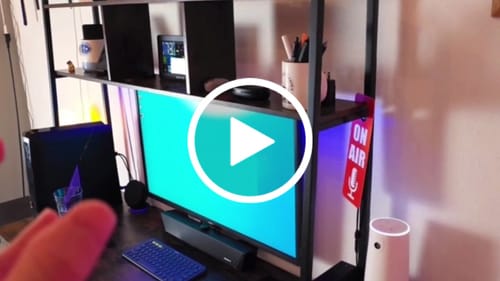 Customer video review of Flycity L-Shaped Gaming Computer Desk With Led Lights