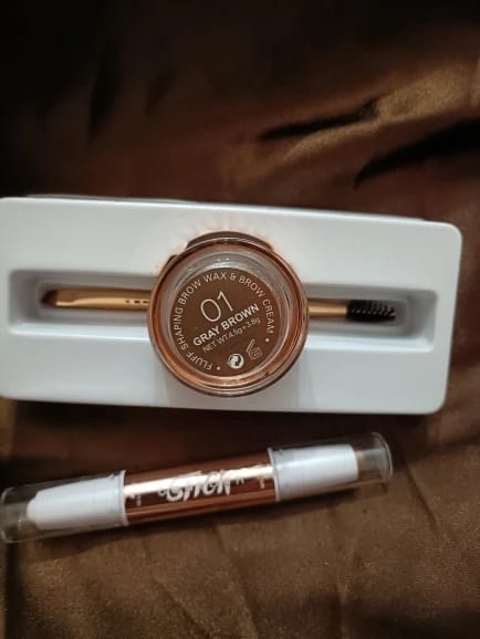 Customer photo review of O.TWO.O FLUFF SHAPING BROW WAX AND BROW CREAM