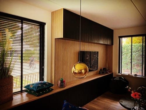 Customer photo review of Wooden Wall Panel | Mocca | Premium 3-sided Wood Veneer
