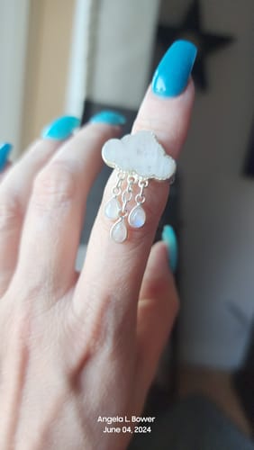 Customer photo review of Cloud and Raindrops Moonstone Ring Sterling Silver