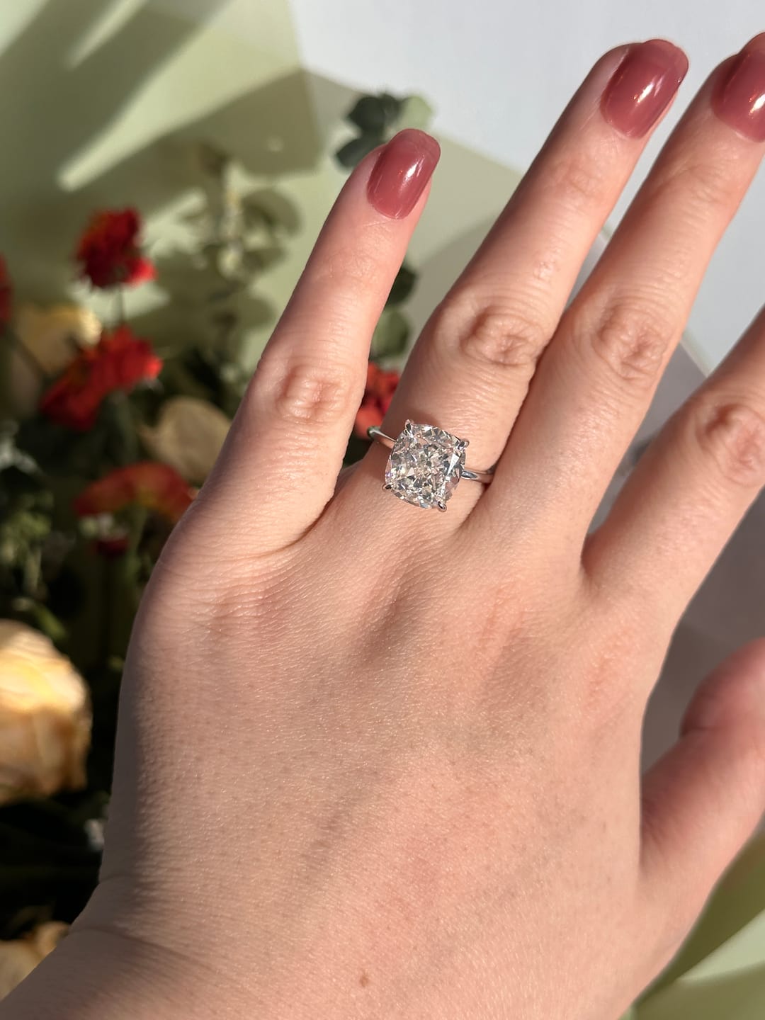 Customer photo review of S925 3.0Ct~6.0 Ct Cushion Cut Engagement Ring In Sterling Silver For Everyday Wear Travel Ring