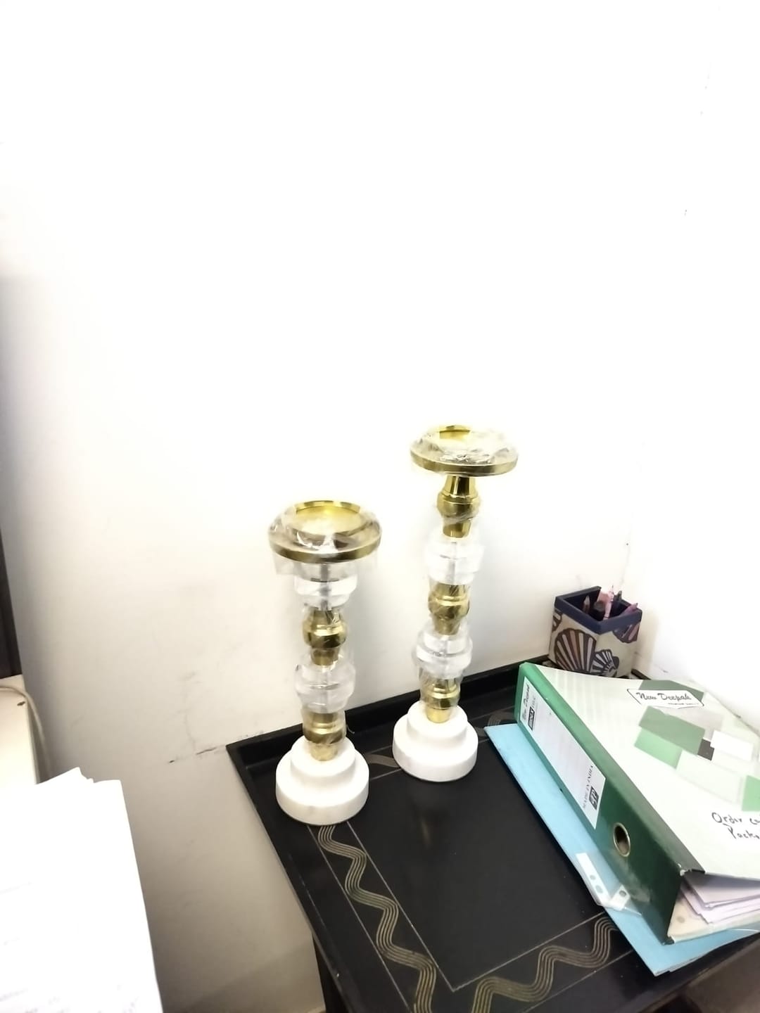 Customer photo review of Myra Marble Base Candle Holder