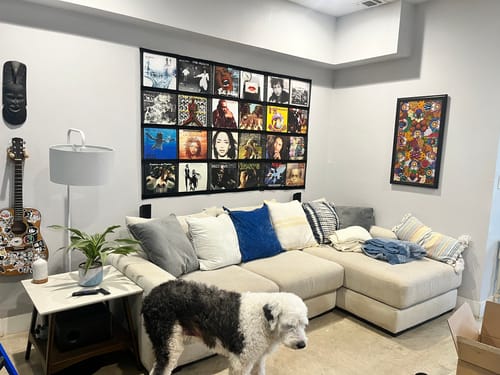 Customer photo review of 12" Vinyl Record Display Frame - LP Wall Storage