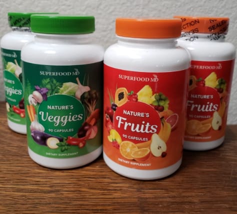 Customer photo review of Superfood MD Fruits and Veggies Supplement - 90 Fruit and 90 Veggie Capsules - Supports Energy Balance, High Lycopene, Vitamins & Minerals -Made in The USA - 90 Count