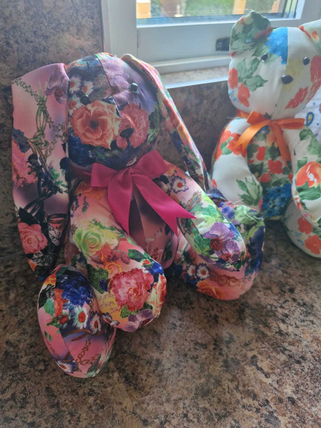 Customer photo review of Pink and Orange Floral Cotton-Touch Polyester Fabric