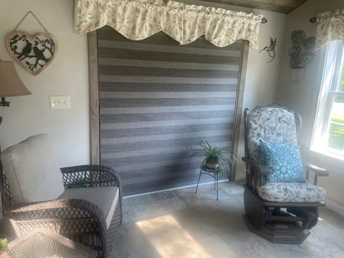 Customer photo review of SmartWings Motorized Zebra Shades 85% Blackout 95mm Ingrid