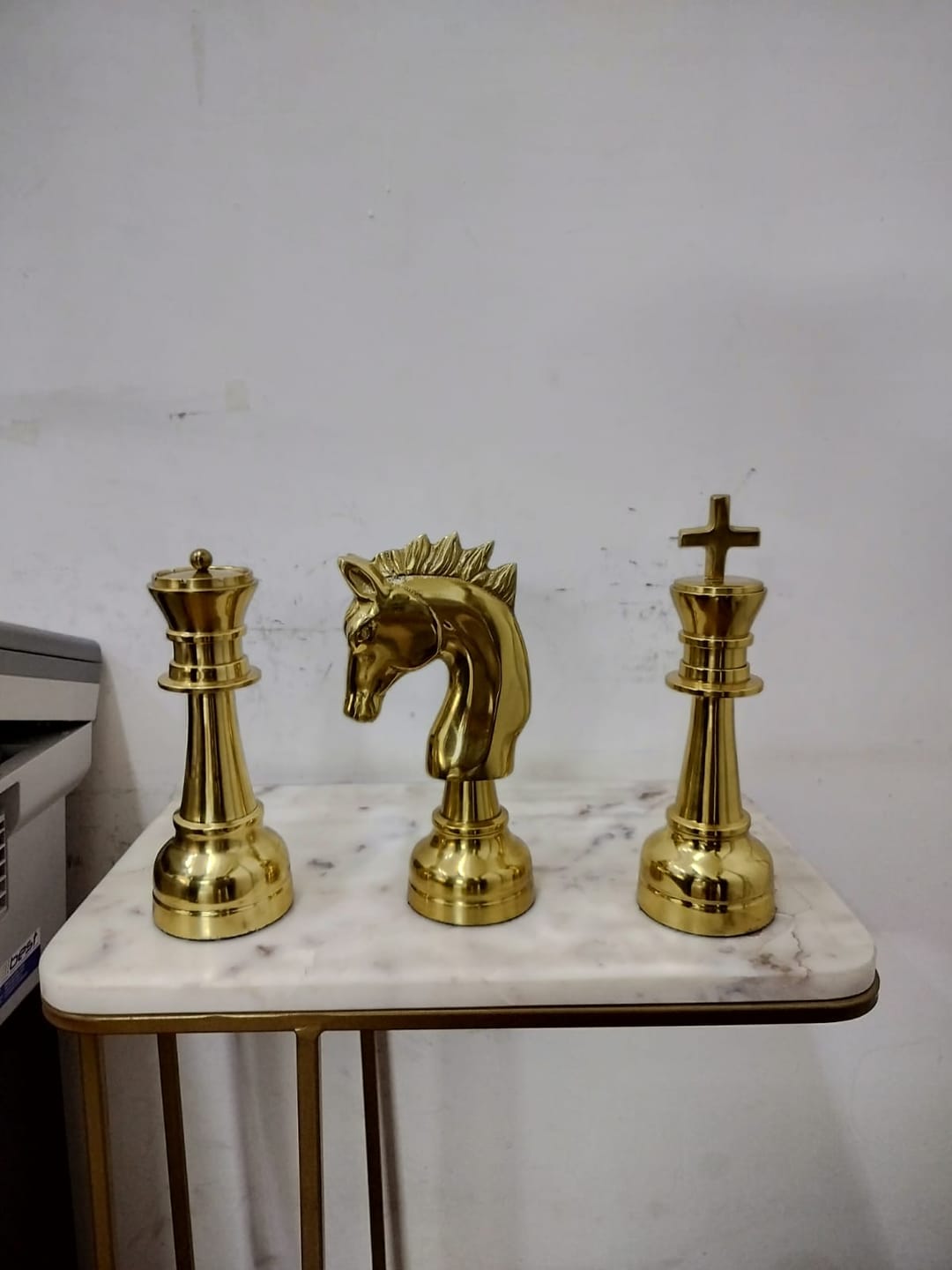 Customer photo review of Oversized Chess Decorative Gold Accent Set of 3