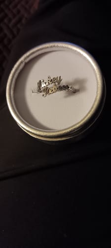 Customer photo review of Personalized Double Name Ring