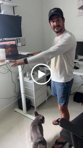 Customer video review of Flycity Electric Standing Desk Height Adjustable Computer Desk