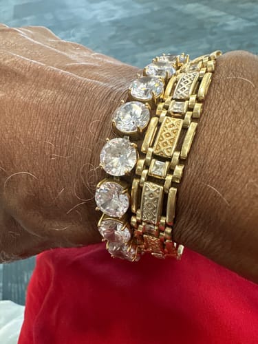 Customer photo review of Stainless Steel VVS Simulated Diamond Tennis Bracelet