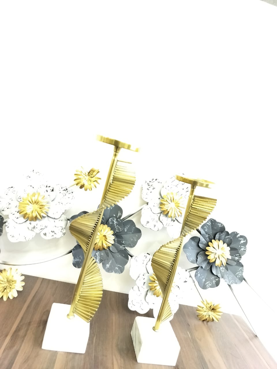 Customer photo review of Scarlett Gold Candleholders Set of 2