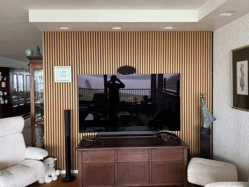 Customer photo review of Akustikpaneele Natürliche Eiche mit Filz Grau - 240 cm x 60 cm