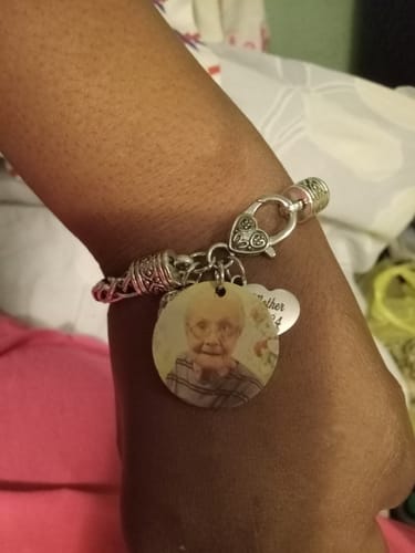 Customer photo review of Personalized Memorial Forever In My Heart Bracelet